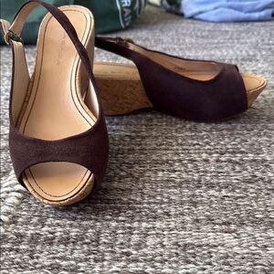 Via Spiga Brown Wedge Sandals Sz 6 ½